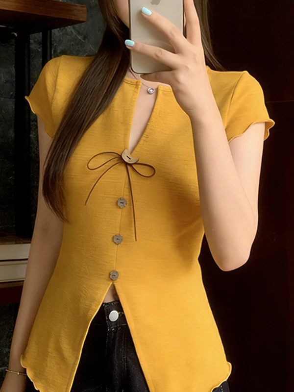 plus Size Summer New Sexy V-Neck Short Sleeve T-Shirt Korean Design Split Shoulder High Waist Women's Casual Fashion Top
plus Size Summer New Sexy V-Neck Short Sleeve T-Shirt Korean Design Split Shoulder High Waist Women's Casual Fashion Top
