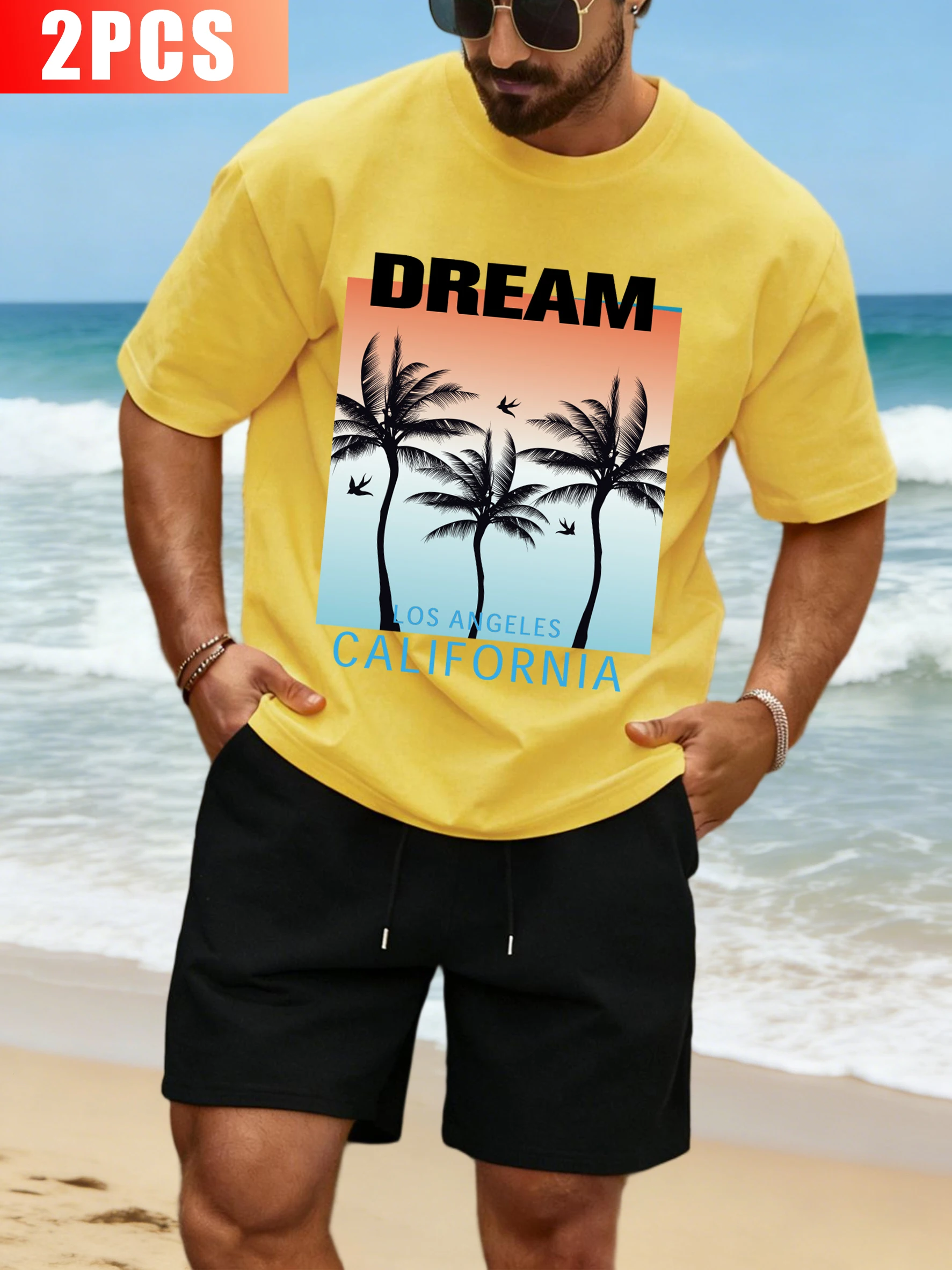 Dream Of California Printed Sportwear Man Summer O-Neck Cotton T-Shirt Casual Drawstring Shorts Unisex Fashion Sportsuit
Dream Of California Printed Sportwear Man Summer O-Neck Cotton T-Shirt Casual Drawstring Shorts Unisex Fashion Sportsuit