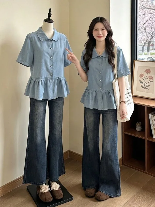plus Size Thin Short Sleeve Denim Shirt Women's Summer New Style Sweet And Salty Shoulder Regular Thickness Korean Version Co...
plus Size Thin Short Sleeve Denim Shirt Women's Summer New Style Sweet And Salty Shoulder Regular Thickness Korean Version Co...