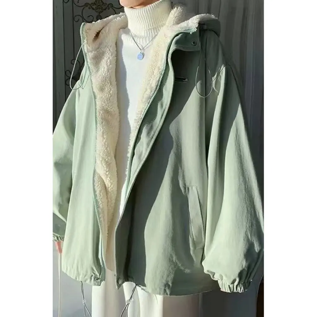 Women's plus Size Lamb Wool Coat Winter Korean-Style Thickened Fleece-Lined Cotton-Padded Chubby M Loose Fit Trendy Clothing
Women's plus Size Lamb Wool Coat Winter Korean-Style Thickened Fleece-Lined Cotton-Padded Chubby M Loose Fit Trendy Clothing