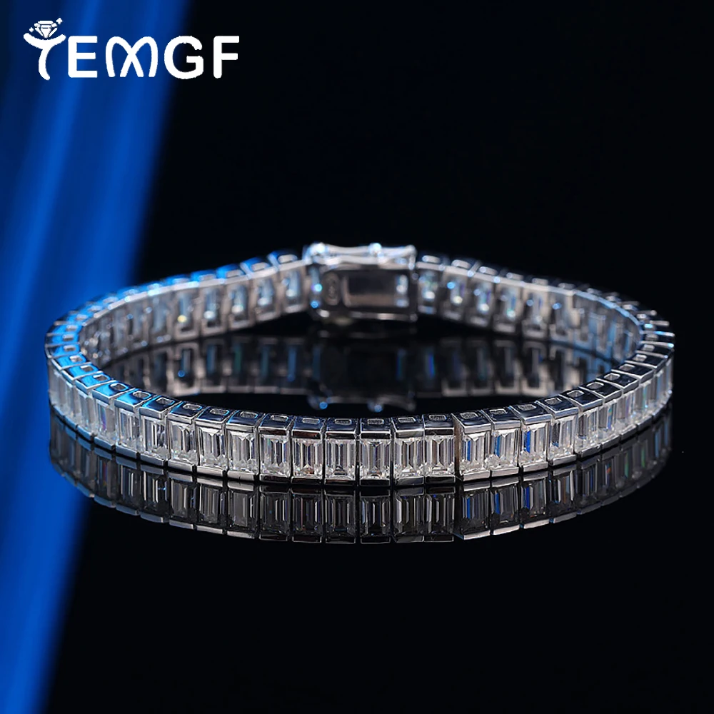 TEMGF 3*5mm Emerald Cut Moissanite Bracelets S925 Sterling Silver Chain for Women Men Luxury Sparkle Fine Jewelry GRA Certified
TEMGF 3*5mm Emerald Cut Moissanite Bracelets S925 Sterling Silver Chain for Women Men Luxury Sparkle Fine Jewelry GRA Certified