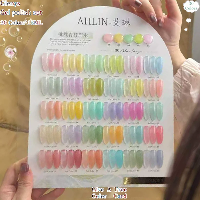 Glenys 30 color nail polish glue full web popular immersion gel color matching card nail salon art varnish learning set 15ml
Glenys 30 color nail polish glue full web popular immersion gel color matching card nail salon art varnish learning set 15ml