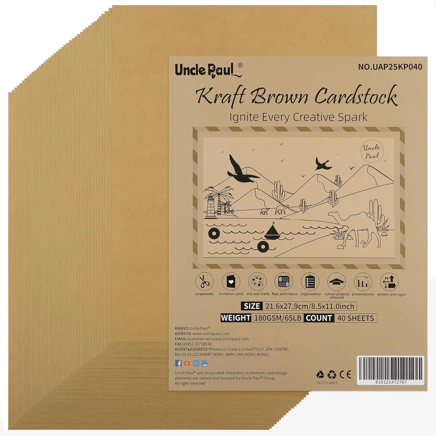 40 Sheets Brown Kraft Cardstock 8.5x11 Double-Sided 65lb for Scrapbooking Crafts Business Cards
40 Sheets Brown Kraft Cardstock 8.5x11 Double-Sided 65lb for Scrapbooking Crafts Business Cards