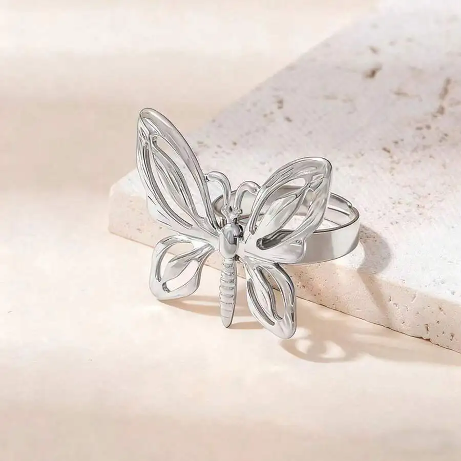Butterfly Open Ring Stainless Steel Fashion Unisex Adjustable Ring
Butterfly Open Ring Stainless Steel Fashion Unisex Adjustable Ring