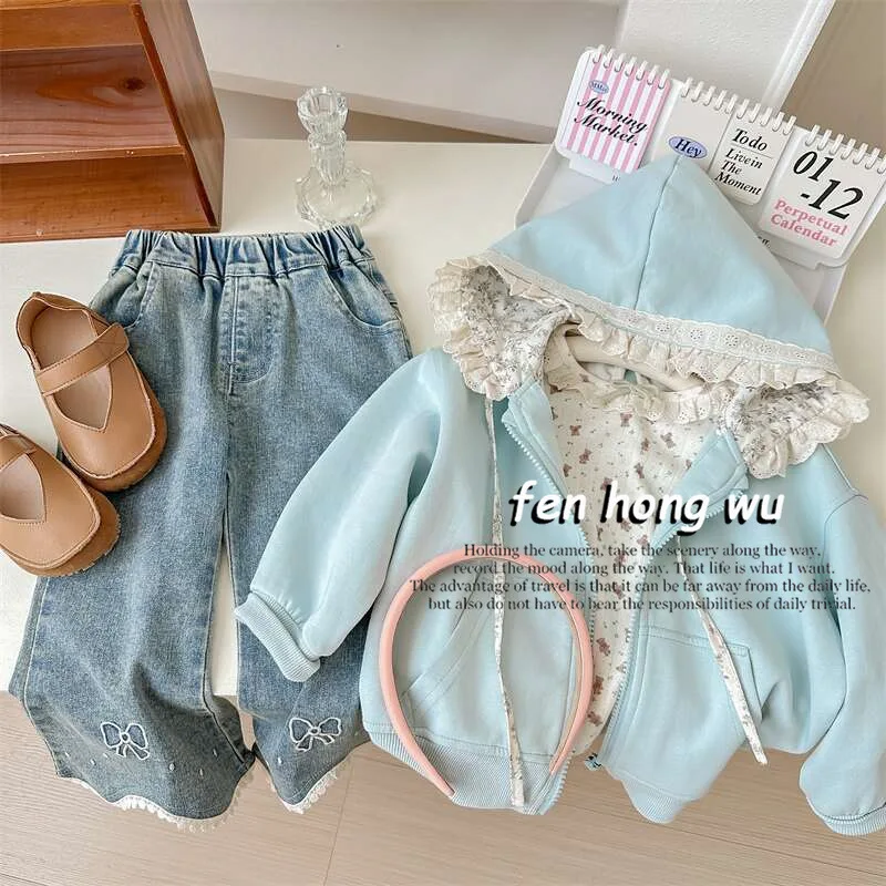 Autumn Korean Style Lace Hat Sweater Lace Embroidery Denim Bell-Bottom Pants Suit Genuine White
Autumn Korean Style Lace Hat Sweater Lace Embroidery Denim Bell-Bottom Pants Suit Genuine White