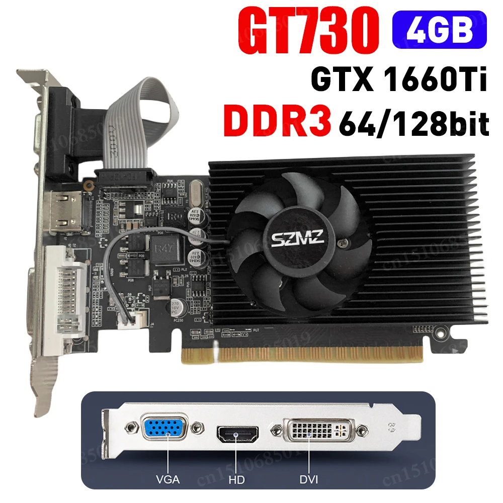 GT730 4 ГБ DDR3 Видеокарта Настольная игровая видеокарта HDMI-совместимая VGA DVI PCI-E 16X Низкопрофильные видеокарты
GT730 4 ГБ DDR3 Видеокарта Настольная игровая видеокарта HDMI-совместимая VGA DVI PCI-E 16X Низкопрофильные видеокарты