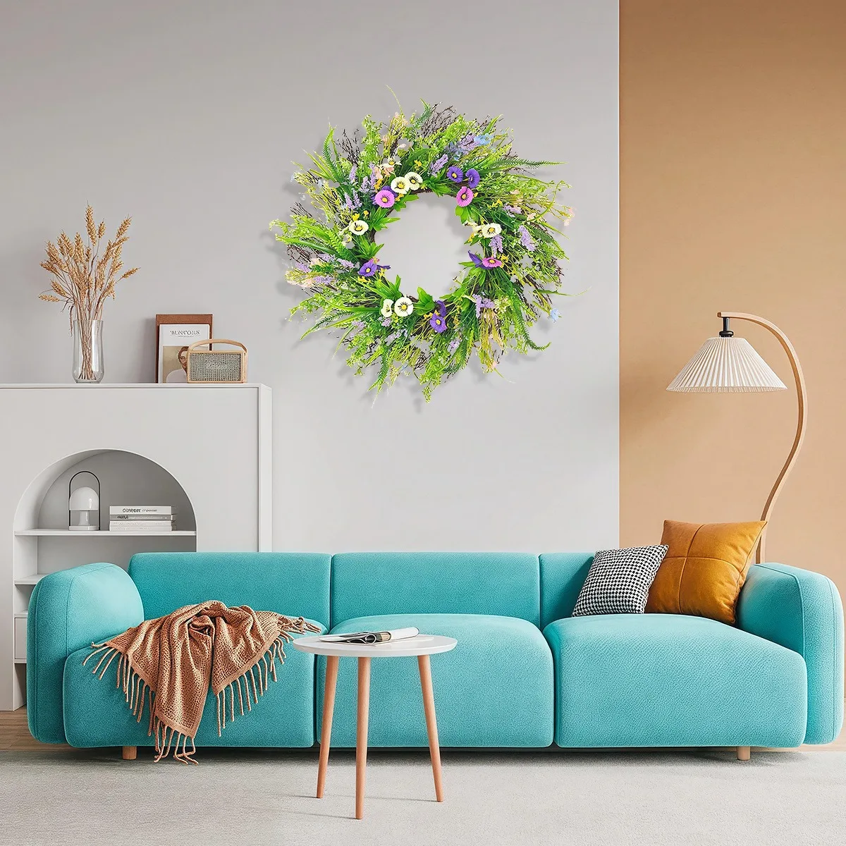 Spring Wildflower Wreath 20.8 Inch Artificial Summer Daisy Lavender Wreaths for Front Door Farmhouse Faux Green Floral
Spring Wildflower Wreath 20.8 Inch Artificial Summer Daisy Lavender Wreaths for Front Door Farmhouse Faux Green Floral