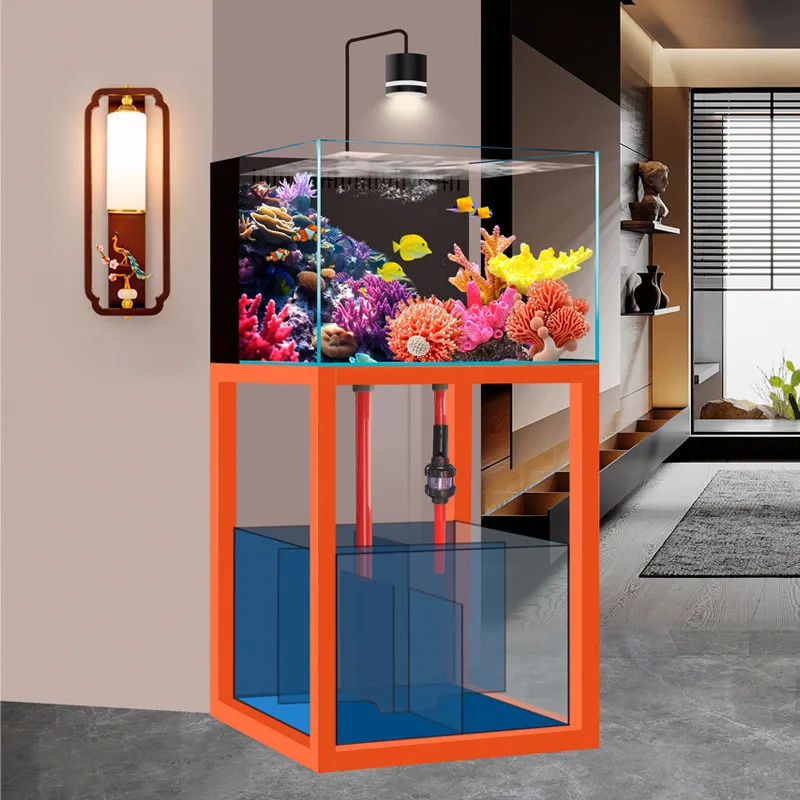 PYH ultra-white glass seawater tank back overflow medium-sized landscaping living room household filter aquarium
PYH ultra-white glass seawater tank back overflow medium-sized landscaping living room household filter aquarium