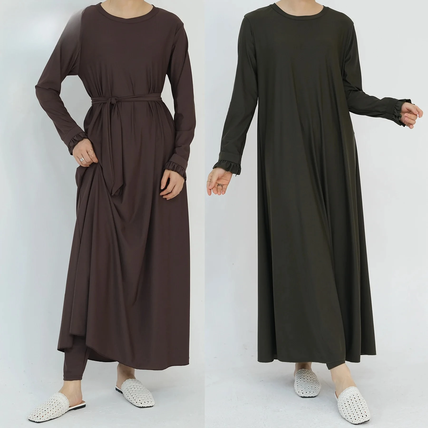 Women Muslim Abaya Dress Long Robe Dubai Modest Outerwear Pure Color Middle Eastern Fashion Inner Garment
Women Muslim Abaya Dress Long Robe Dubai Modest Outerwear Pure Color Middle Eastern Fashion Inner Garment