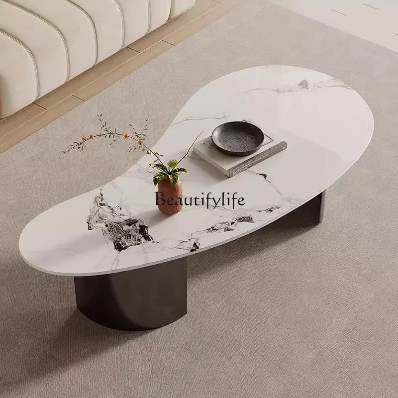 Minimalist light luxury rock slab coffee table small apartment with living room designer creative curved tea table
Minimalist light luxury rock slab coffee table small apartment with living room designer creative curved tea table