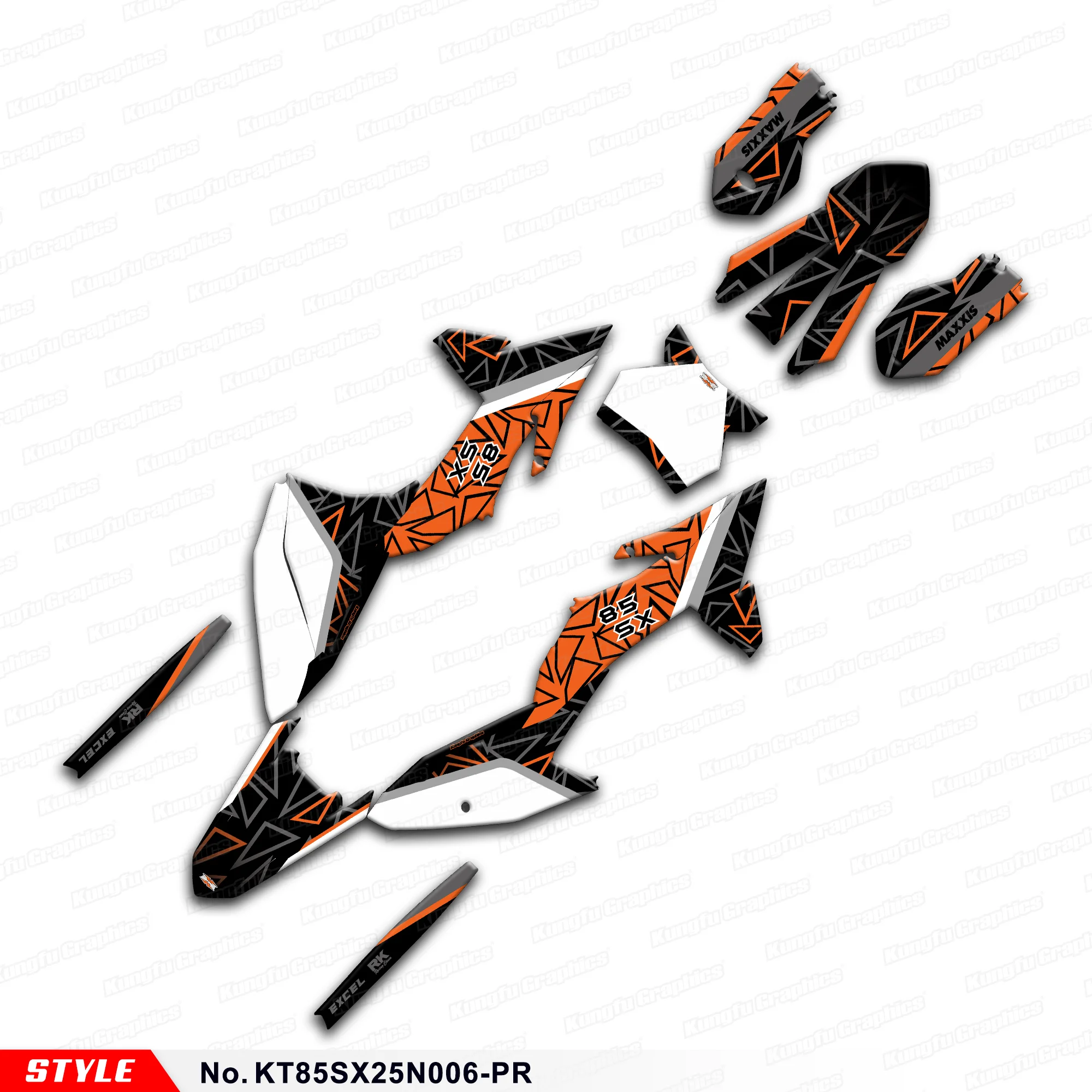 JY RACING Motorcycle Graphics Vinyl Sticker for KTM SX 85 SX85 2025 2026, Style No.KT85SX25N006-PR
JY RACING Motorcycle Graphics Vinyl Sticker for KTM SX 85 SX85 2025 2026, Style No.KT85SX25N006-PR
