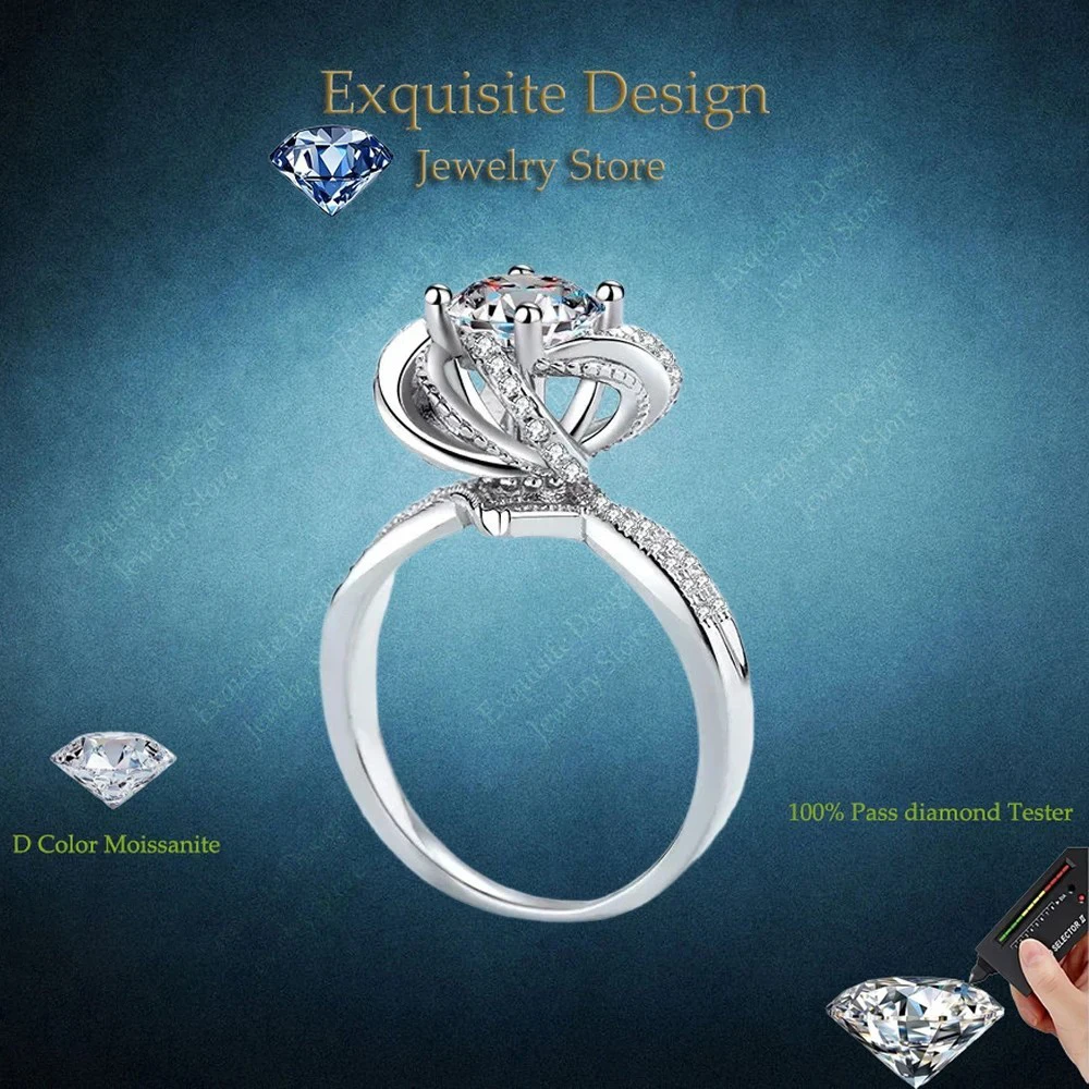 Exquisite Design Spiral Rose 1/2 CT Moissanite Ring, 18K White Gold Simplicity Wedding Band Best Gift for Engagement Proposal
Exquisite Design Spiral Rose 1/2 CT Moissanite Ring, 18K White Gold Simplicity Wedding Band Best Gift for Engagement Proposal