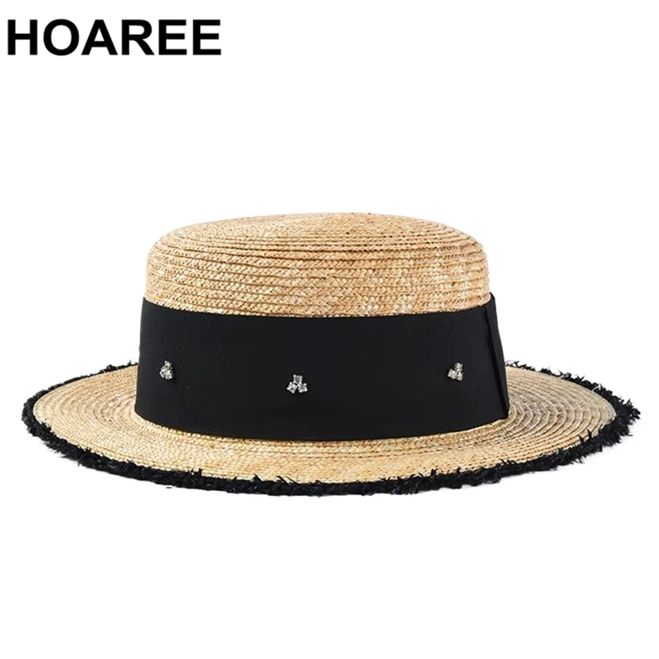 HOAREE Really Straw Hat for Women Summer Style Flat-topped Straw Hat with Frayed Edges Rhinestone Beach Ladies Fashion Sun Hat
HOAREE Really Straw Hat for Women Summer Style Flat-topped Straw Hat with Frayed Edges Rhinestone Beach Ladies Fashion Sun Hat