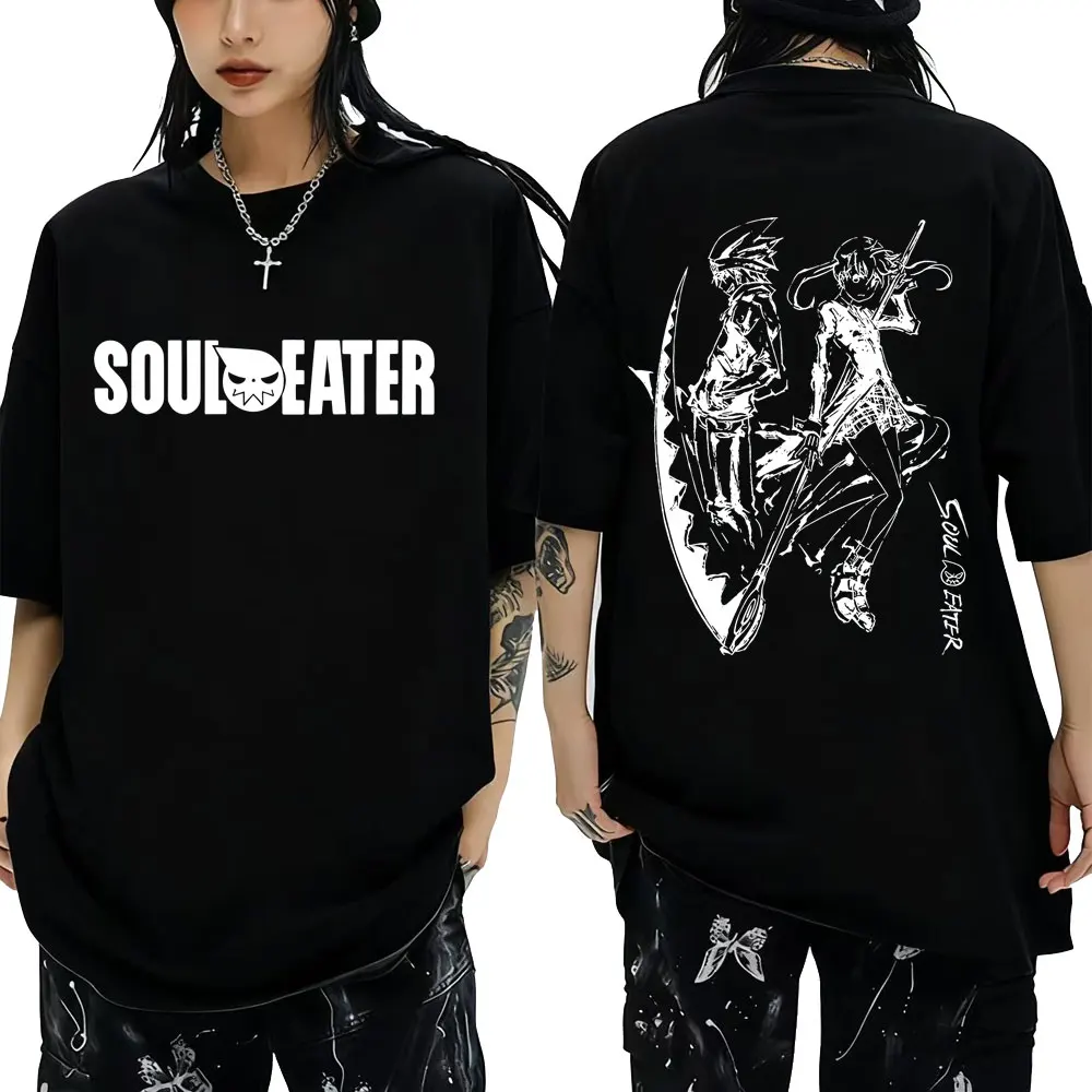 Anime Soul Eater Soul Evans Maka Albarn Graphic T-shirt Men Women Fashion Oversized Streetwear Male Vintage Manga Casual Tshirt
Anime Soul Eater Soul Evans Maka Albarn Graphic T-shirt Men Women Fashion Oversized Streetwear Male Vintage Manga Casual Tshirt