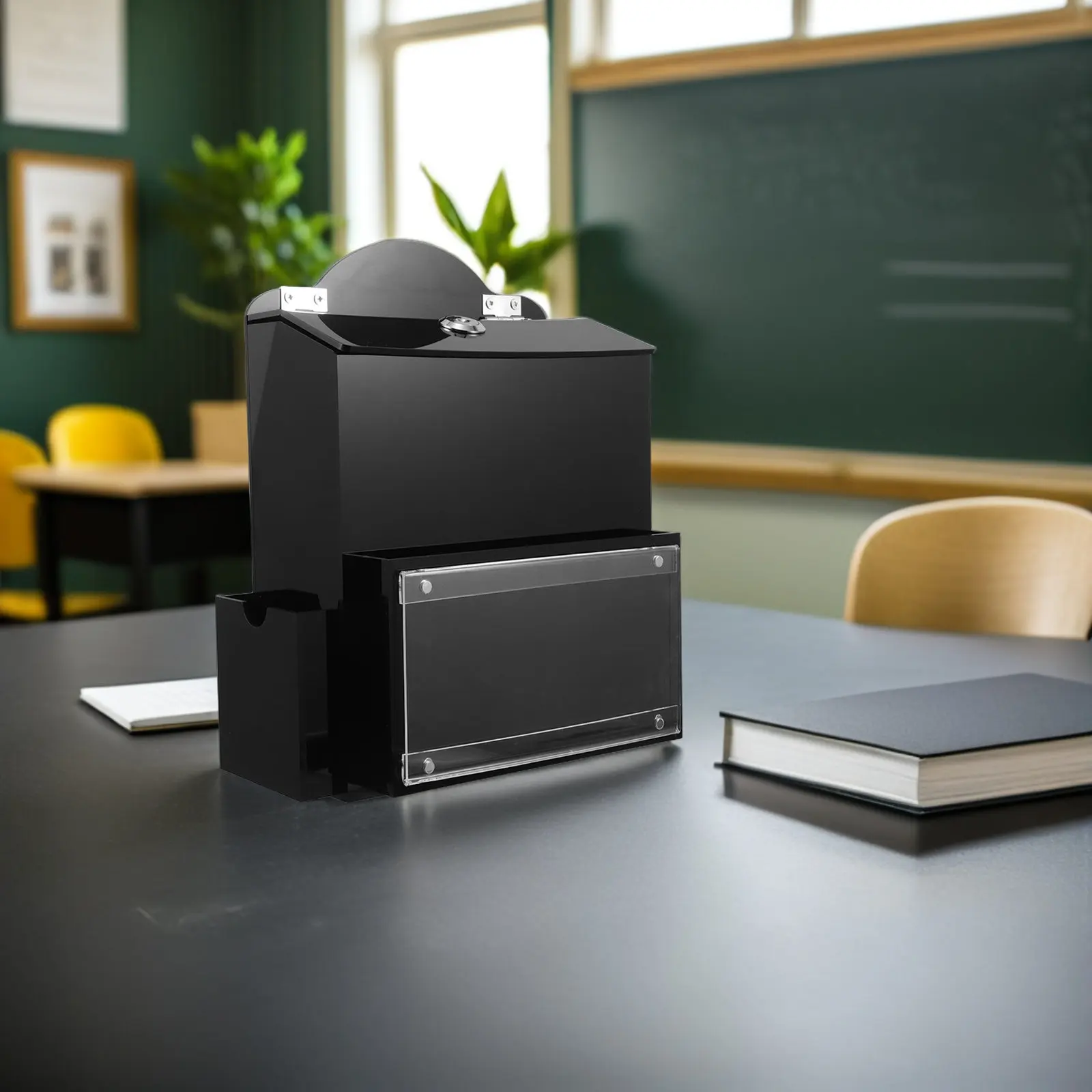 Acrylic Black Voting Box with Slot Lockable Retro Suggestion Box for Office Church School Fundraising Ballot Voting Tip
Acrylic Black Voting Box with Slot Lockable Retro Suggestion Box for Office Church School Fundraising Ballot Voting Tip