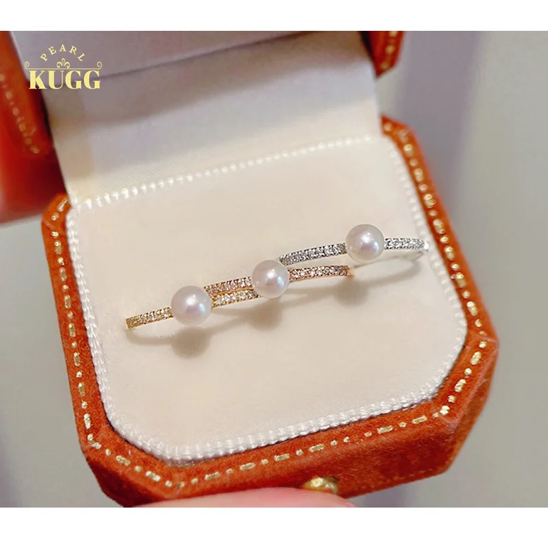 KUGG 18K Yellow or Rose or White Gold Rings 4-4.5mm Real Natural Freshwater Pearl Luxury Diamond Ring for Women Party Jewelry
KUGG 18K Yellow or Rose or White Gold Rings 4-4.5mm Real Natural Freshwater Pearl Luxury Diamond Ring for Women Party Jewelry