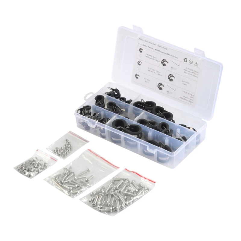 High Temperature Resistant 158 Pack Multiple Size Rubber Coated Wire Clamps Suitable for Home and Garden Hose Management
High Temperature Resistant 158 Pack Multiple Size Rubber Coated Wire Clamps Suitable for Home and Garden Hose Management