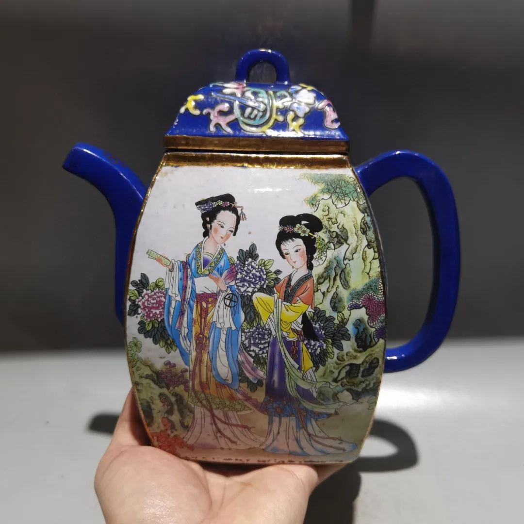 9"Chinese Yixing Purple Clay Pot Painted Flower texture Character maid pattern pot Kettle Teapot Flagon Ornaments Gather fortune
9"Chinese Yixing Purple Clay Pot Painted Flower texture Character maid pattern pot Kettle Teapot Flagon Ornaments Gather fortune