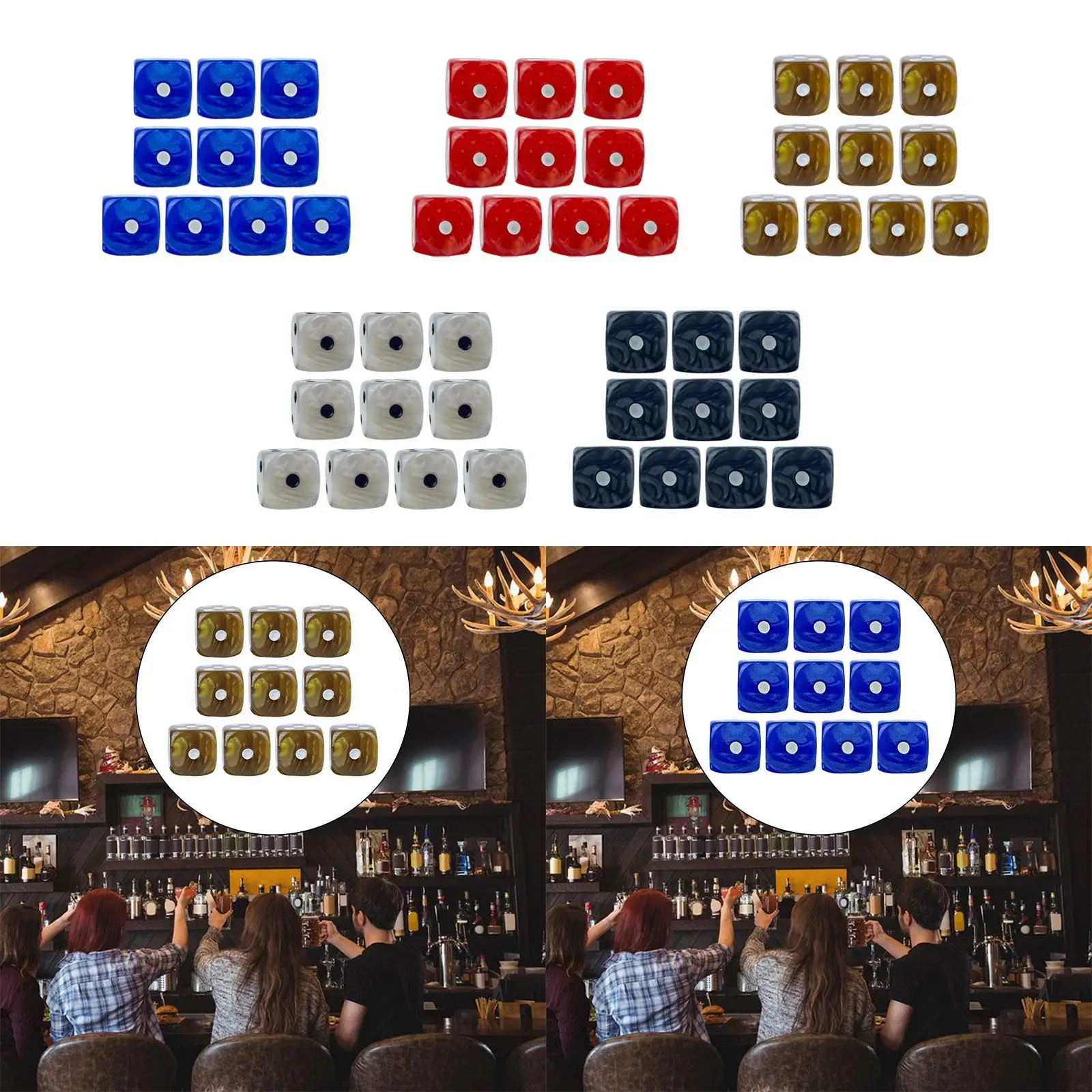 10x 6 Sided Dices Set Party Supplies Entertainment Toy D6 Dices for KTV Bar
10x 6 Sided Dices Set Party Supplies Entertainment Toy D6 Dices for KTV Bar