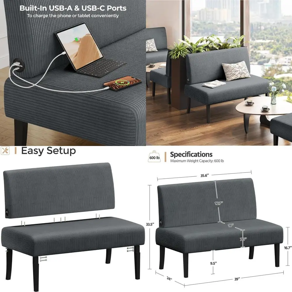 Compact 2-Seater Mini Loveseat Couch with Armchair, Corduroy Fabric, Easy Assembly, Ideal for Small Spaces in Living Rooms, Bedr
Compact 2-Seater Mini Loveseat Couch with Armchair, Corduroy Fabric, Easy Assembly, Ideal for Small Spaces in Living Rooms, Bedr