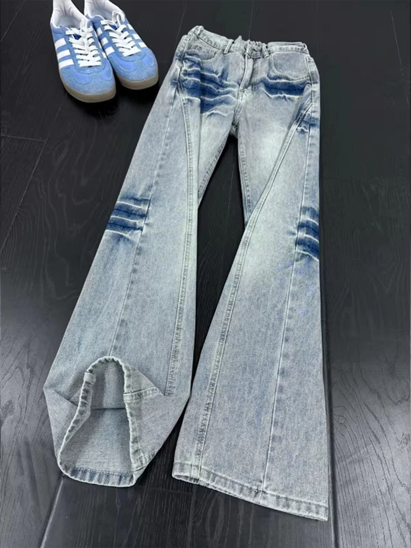 Blue Explosive Denim Jeans Men's Spring Autumn American High Street Vibe Pants Advanced Feeling Cool Straight Micro Flared Pants
Blue Explosive Denim Jeans Men's Spring Autumn American High Street Vibe Pants Advanced Feeling Cool Straight Micro Flared Pants