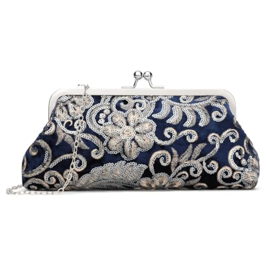 RNIEGA Clutch Purse for Women Floral Embroidery Sequin Evening Bags Elegant Kiss Lock Wedding Party Cocktail
RNIEGA Clutch Purse for Women Floral Embroidery Sequin Evening Bags Elegant Kiss Lock Wedding Party Cocktail