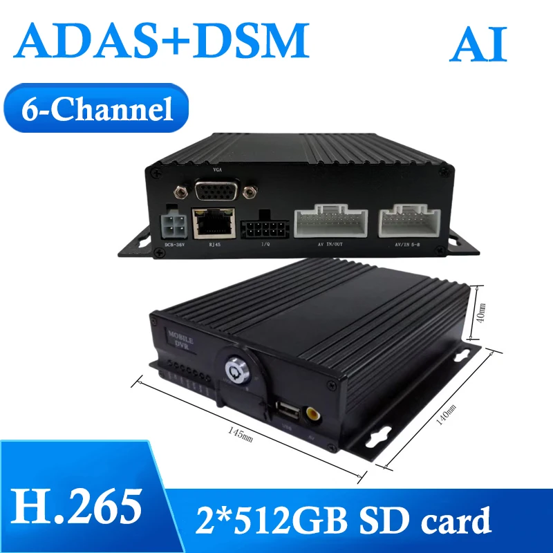 6-канальный мобильный видеорегистратор AI Car Black Box с ADAS DSM для грузового автобуса
6-канальный мобильный видеорегистратор AI Car Black Box с ADAS DSM для грузового автобуса