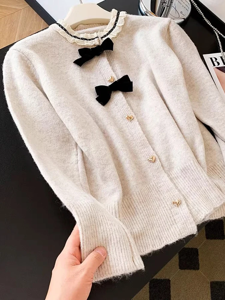 Soft Cozy Women's Knitted Cardigan Knot round Ne Lace Design Early Autumn Top Warm Long Sve Casual Sle
Soft Cozy Women's Knitted Cardigan Knot round Ne Lace Design Early Autumn Top Warm Long Sve Casual Sle