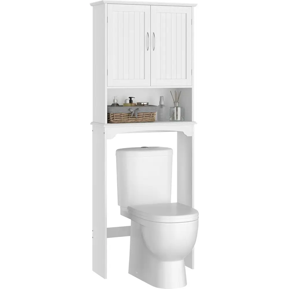 Double Door Over Toilet Storage Cabinet with Adjustable Shelves, White
Double Door Over Toilet Storage Cabinet with Adjustable Shelves, White