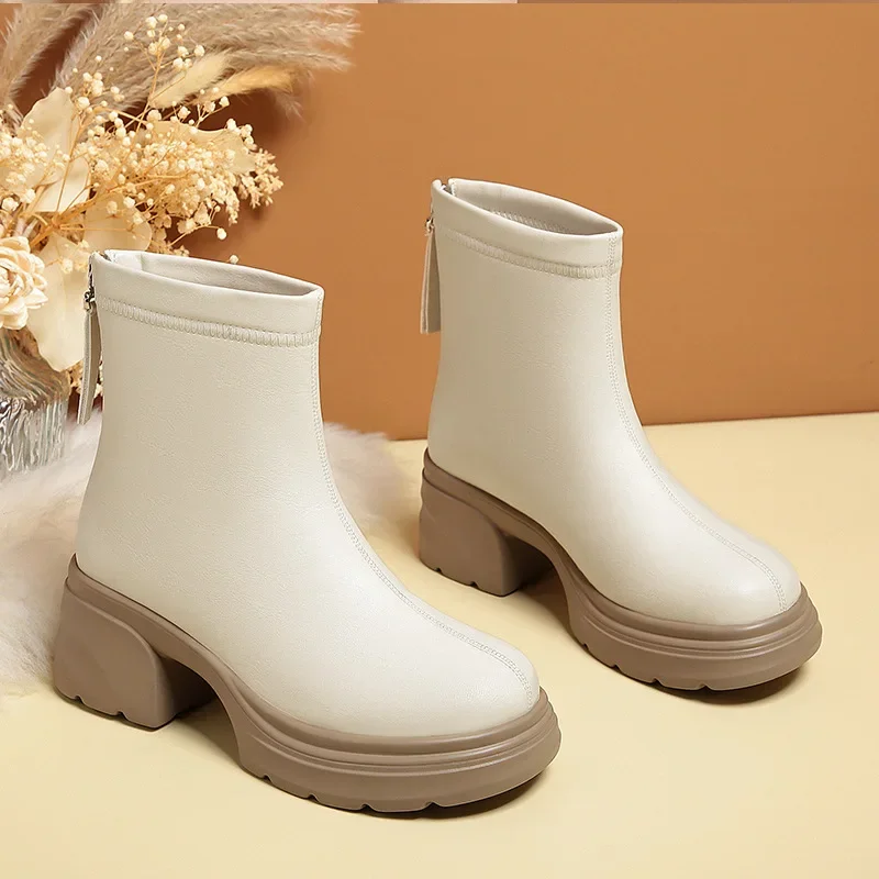 New Women's High Boots for Woman Platform Boots Autumn Shoes 2025 Women's Fashion Leather Winter Warm Plush Short Boots 35-41
New Women's High Boots for Woman Platform Boots Autumn Shoes 2025 Women's Fashion Leather Winter Warm Plush Short Boots 35-41