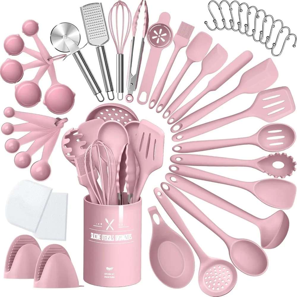 US Shipping Silicone Cooking Utensil Set 43 Pcs Pink Kitchen Tools Turner Tongs Spoon Spatula Gadgets for Nonstick Cookware
US Shipping Silicone Cooking Utensil Set 43 Pcs Pink Kitchen Tools Turner Tongs Spoon Spatula Gadgets for Nonstick Cookware
