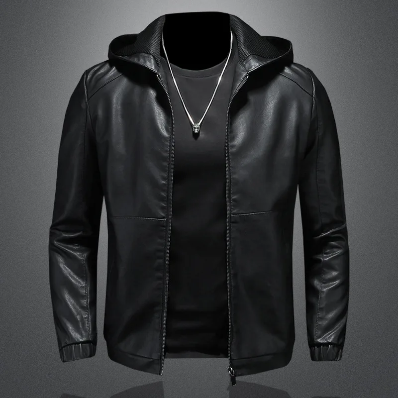 Leather Jacket Men Hooded PU Leather Motorcycle Jacket Spring Autumn Coat Zipper Windproof Windbreaker Military Bomber Jacket
Leather Jacket Men Hooded PU Leather Motorcycle Jacket Spring Autumn Coat Zipper Windproof Windbreaker Military Bomber Jacket