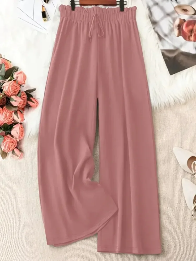 Plus Size 1XL-5XL Women Fashion Solid Color Wide Leg Pants Female Casual Elegant Drawstring High Waisted Loose Long Trousers
Plus Size 1XL-5XL Women Fashion Solid Color Wide Leg Pants Female Casual Elegant Drawstring High Waisted Loose Long Trousers