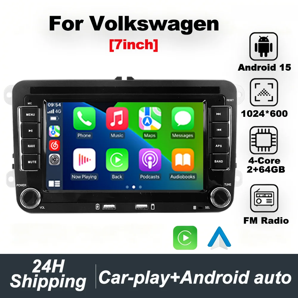 Android 15 Car Radio For Volkswagen Passat b6 b7 golf 5 6 Polo Jetta Skoda GPS Central Multimedia Intelligent car audio system
Android 15 Car Radio For Volkswagen Passat b6 b7 golf 5 6 Polo Jetta Skoda GPS Central Multimedia Intelligent car audio system
