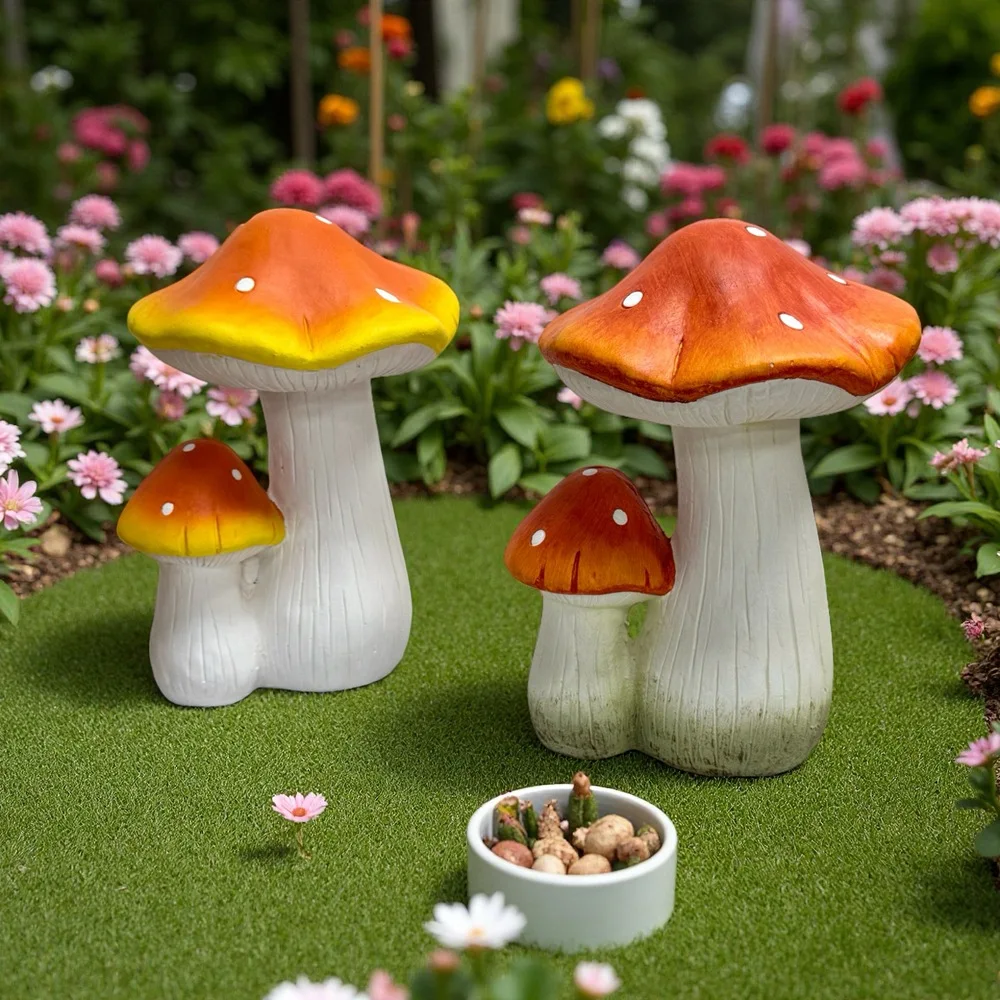 Beautiful double-headed mushroom scenery decoration ornaments for outdoor garden courtyard
Beautiful double-headed mushroom scenery decoration ornaments for outdoor garden courtyard
