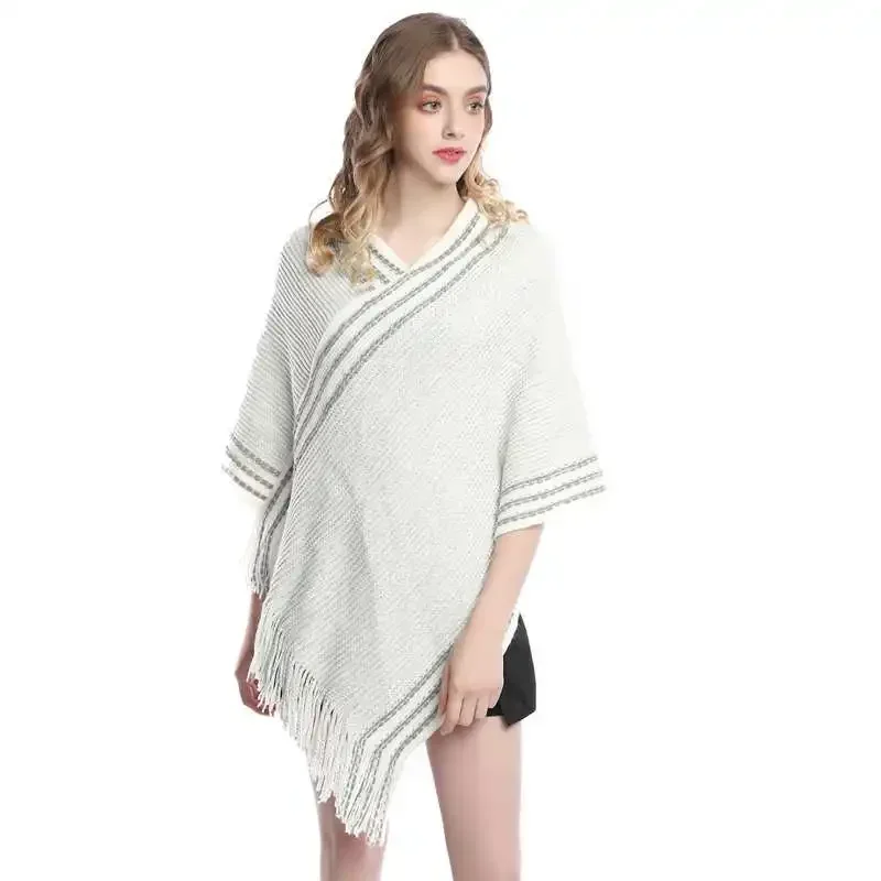 Korean Spring Autumn Hot Selling Imitation Wool Cloak Shawl Knitted Female Tassel Warm Covering Lady Coat White
Korean Spring Autumn Hot Selling Imitation Wool Cloak Shawl Knitted Female Tassel Warm Covering Lady Coat White
