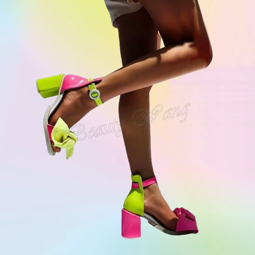 Розово-желтые босоножки с большим бантом, разноцветные туфли с пряжкой на щиколотке, женские туфли на высоком каблуке на массивном каблуке, 2025 Zapatos Para Mujere
Розово-желтые босоножки с большим бантом, разноцветные туфли с пряжкой на щиколотке, женские туфли на высоком каблуке на массивном каблуке, 2025 Zapatos Para Mujere