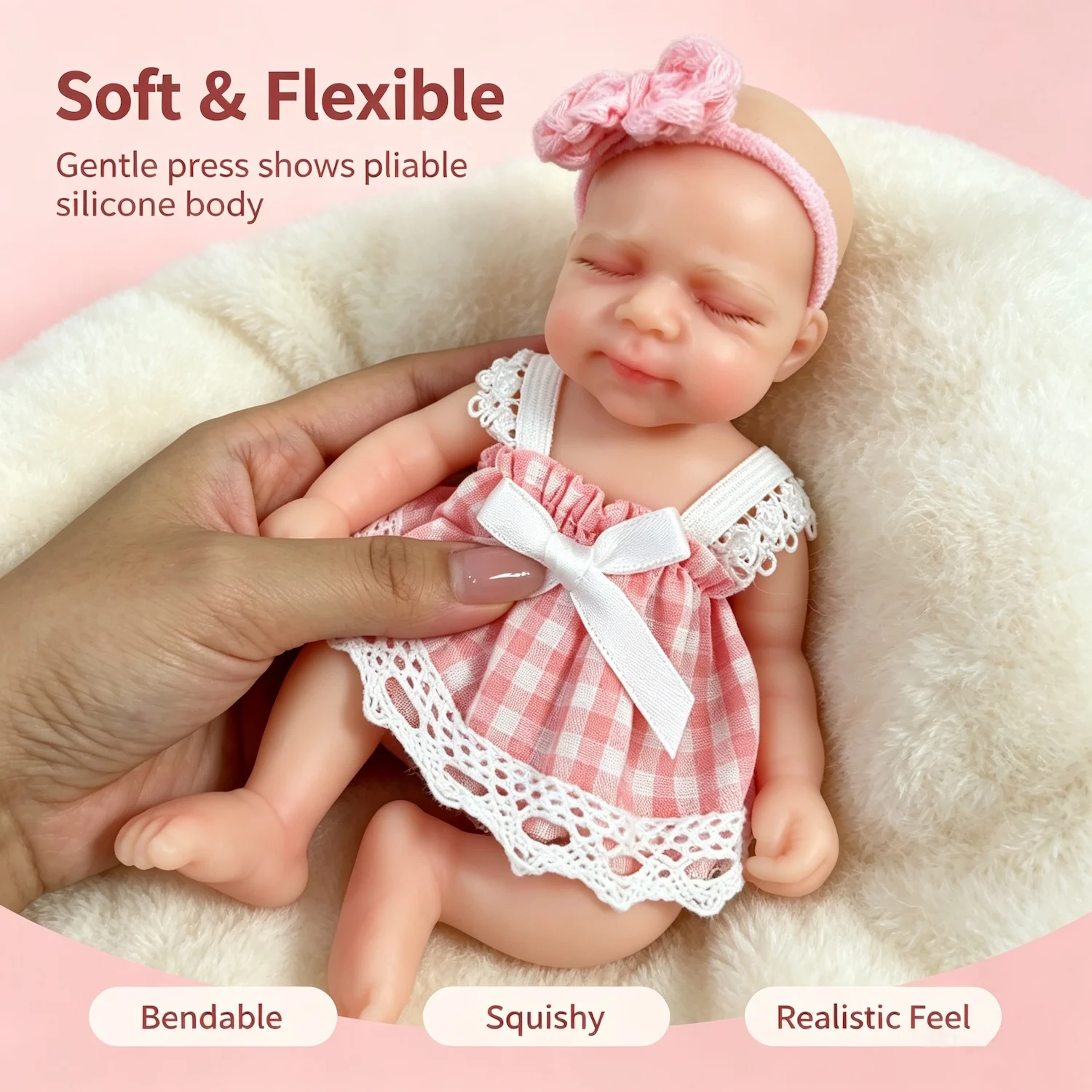 6 Inch Pascale Reborn Full Solid Silicone Flexible Elastic Super Soft Cute Squishy Silicone Lifelike Reborn Bebe Doll 15 CM
6 Inch Pascale Reborn Full Solid Silicone Flexible Elastic Super Soft Cute Squishy Silicone Lifelike Reborn Bebe Doll 15 CM