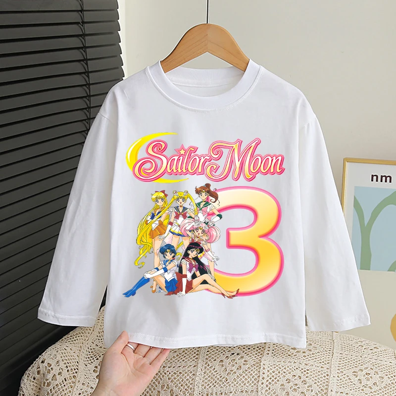 Sailor Moon Cute Long-sleeved Top for Girls Anime Cartoon Number Printed Birthday T-shirts Children Fashion Base Layer Gifts
Sailor Moon Cute Long-sleeved Top for Girls Anime Cartoon Number Printed Birthday T-shirts Children Fashion Base Layer Gifts