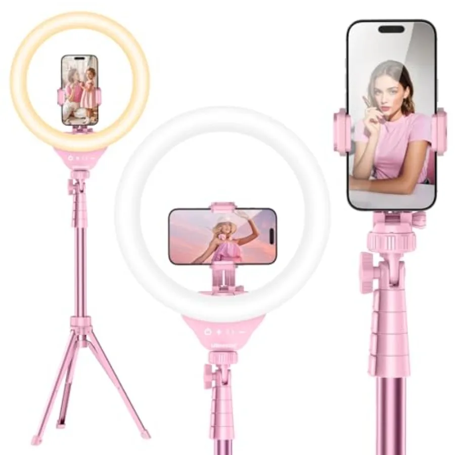 12'' LED Ring Light with 62'' Tripod Stand, Selfie Ring Light for Video Recording, Live Streaming, TikTok and YouTube, Compatib
12'' LED Ring Light with 62'' Tripod Stand, Selfie Ring Light for Video Recording, Live Streaming, TikTok and YouTube, Compatib