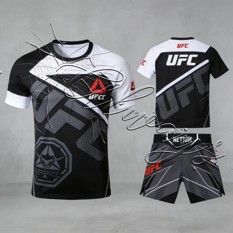 2026 UFC MMA энтузиасты, борьба, фитнес-тренировки, скоростной сухой костюм, мужской и женский боевой ночной комплект, футболка, шорты
2026 UFC MMA энтузиасты, борьба, фитнес-тренировки, скоростной сухой костюм, мужской и женский боевой ночной комплект, футболка, шорты