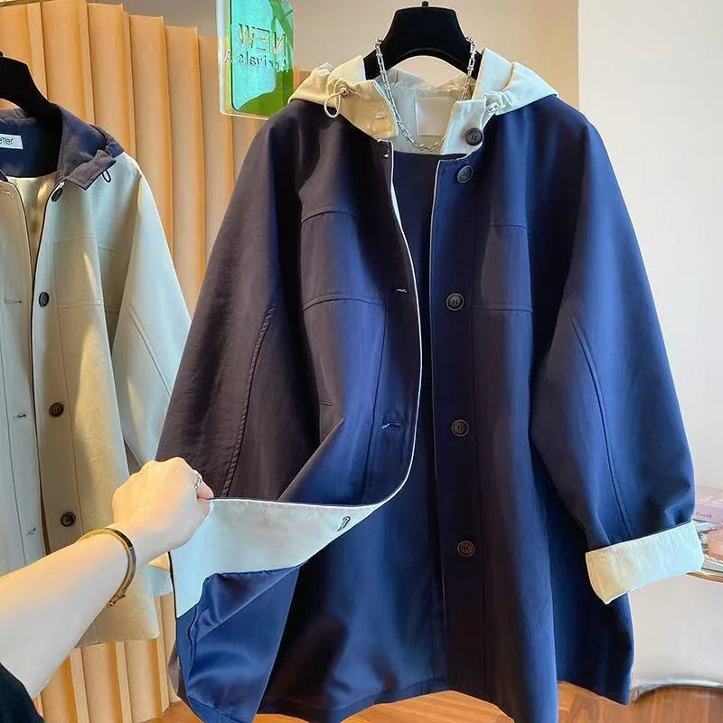 Color Block Hooded Jacket Women's Mid-Length Slimming Effect 2025 New Style Early Autumn Loose Fit Cotton Blend Material
Color Block Hooded Jacket Women's Mid-Length Slimming Effect 2025 New Style Early Autumn Loose Fit Cotton Blend Material
