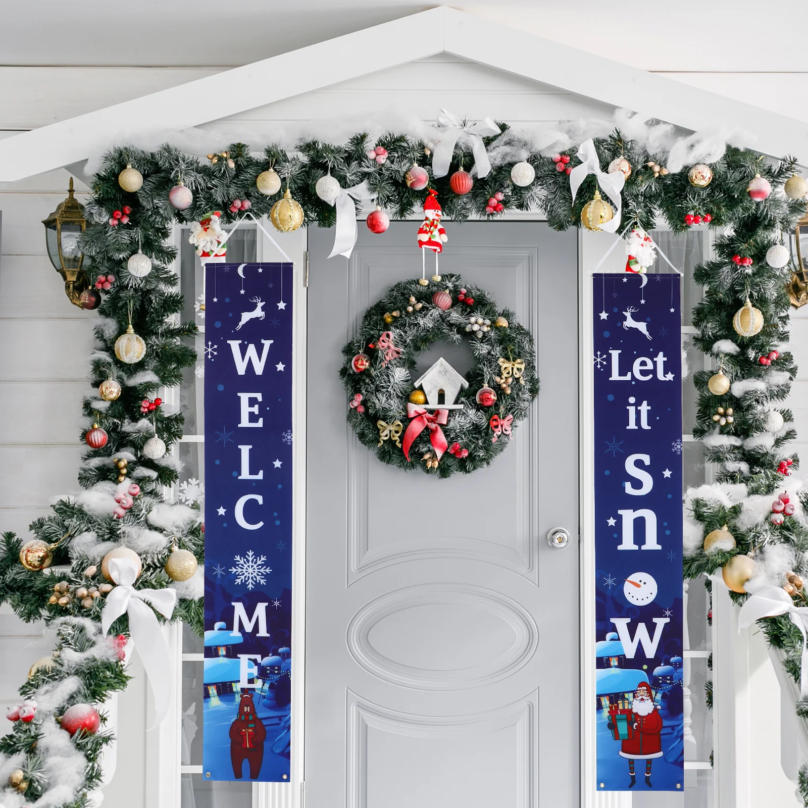 1 Pair Christmas Door Banner Decorative Couplet Holiday Welcome Banners For Front Porch Outdoor Indoor Party Home Decoration
1 Pair Christmas Door Banner Decorative Couplet Holiday Welcome Banners For Front Porch Outdoor Indoor Party Home Decoration