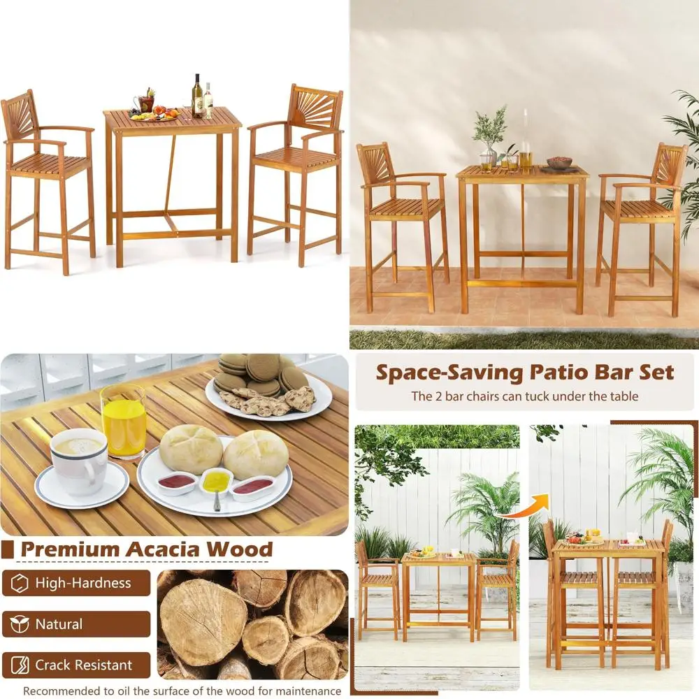 Набор для уличного патио из акации с решетчатыми сиденьями, спинками и подлокотниками
Набор для уличного патио из акации с решетчатыми сиденьями, спинками и подлокотниками