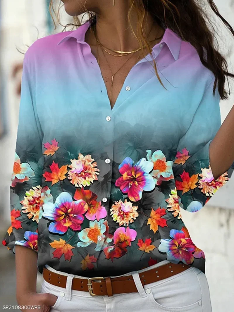 New Women's Fashion Casual Long Sleeve Printed Top Casual Short Sleeve Loose Button Shirt One-pieces 2023 Spring and Autumn
New Women's Fashion Casual Long Sleeve Printed Top Casual Short Sleeve Loose Button Shirt One-pieces 2023 Spring and Autumn