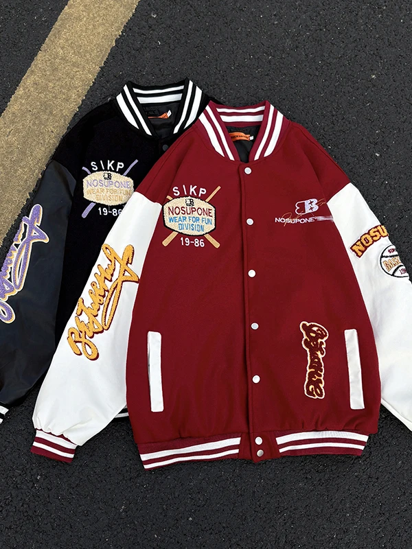 Men's Baseball Jaet Casual Sle Embroidered Towel PU Leather Coat Spring Autumn Vintage American Brand Loose Fit Long Sve
Men's Baseball Jaet Casual Sle Embroidered Towel PU Leather Coat Spring Autumn Vintage American Brand Loose Fit Long Sve