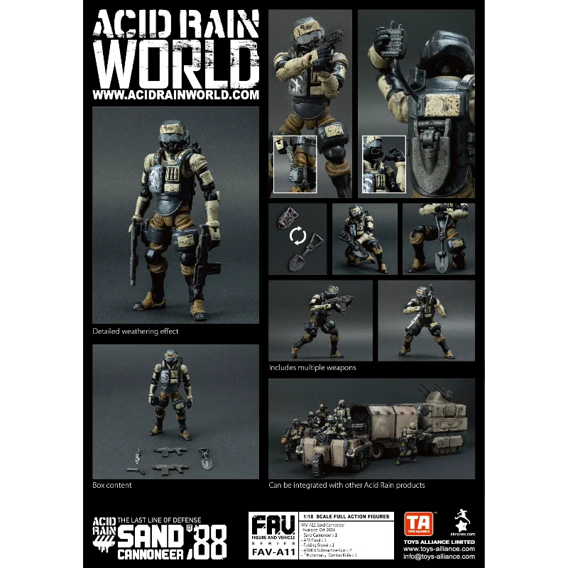 В наличии: Acid Rain War FAV-A11 Sand Gunner, FAV-A12 Sand Ant Vehicle, перепечатка фигурки солдата, 3,75 дюйма, коллекционный подарок
В наличии: Acid Rain War FAV-A11 Sand Gunner, FAV-A12 Sand Ant Vehicle, перепечатка фигурки солдата, 3,75 дюйма, коллекционный подарок