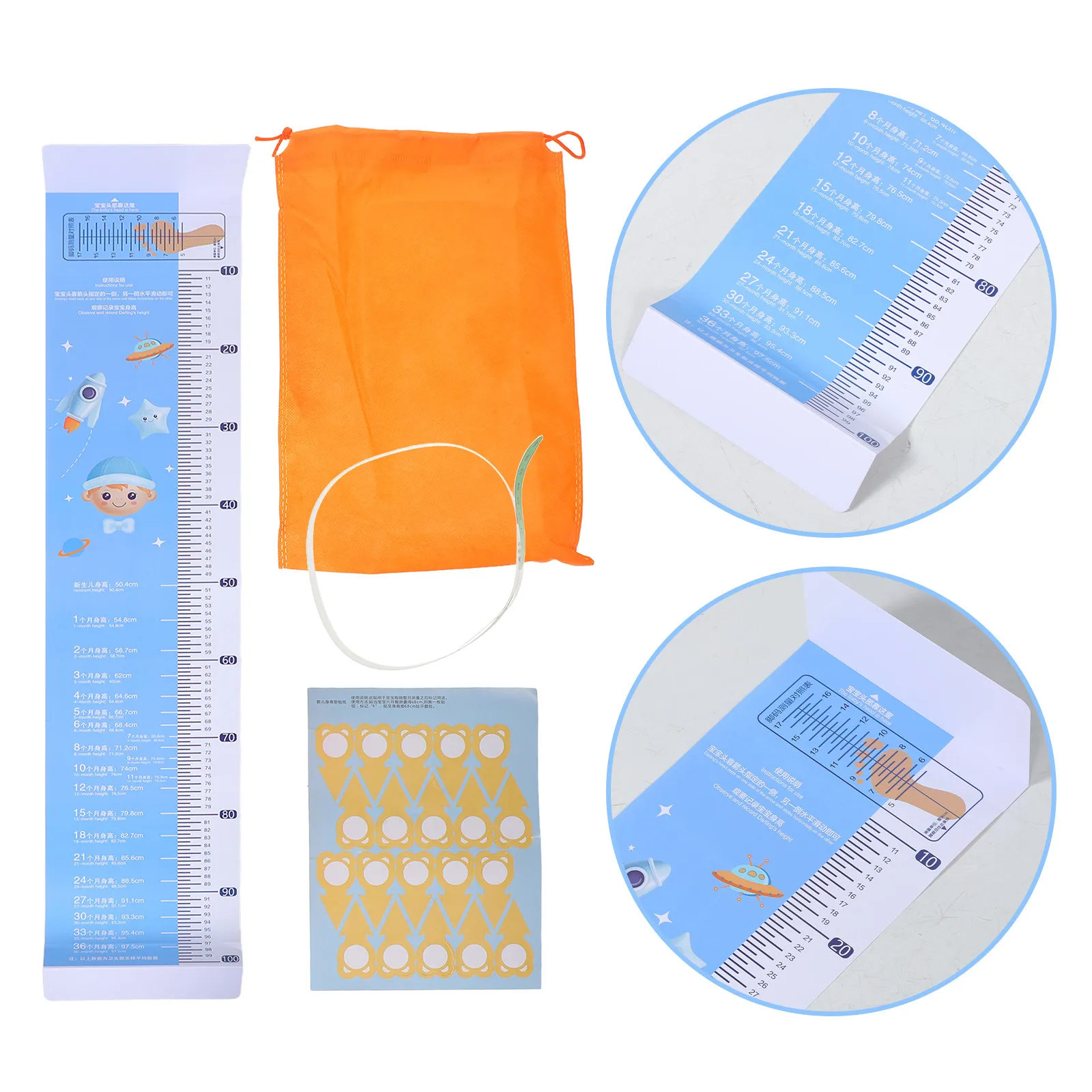 1Set Baby Height Measuring Mat Infant Growth Chart for 0-3 Years Foldable Toddler Height Ruler Head Circumference Tape Measure
1Set Baby Height Measuring Mat Infant Growth Chart for 0-3 Years Foldable Toddler Height Ruler Head Circumference Tape Measure