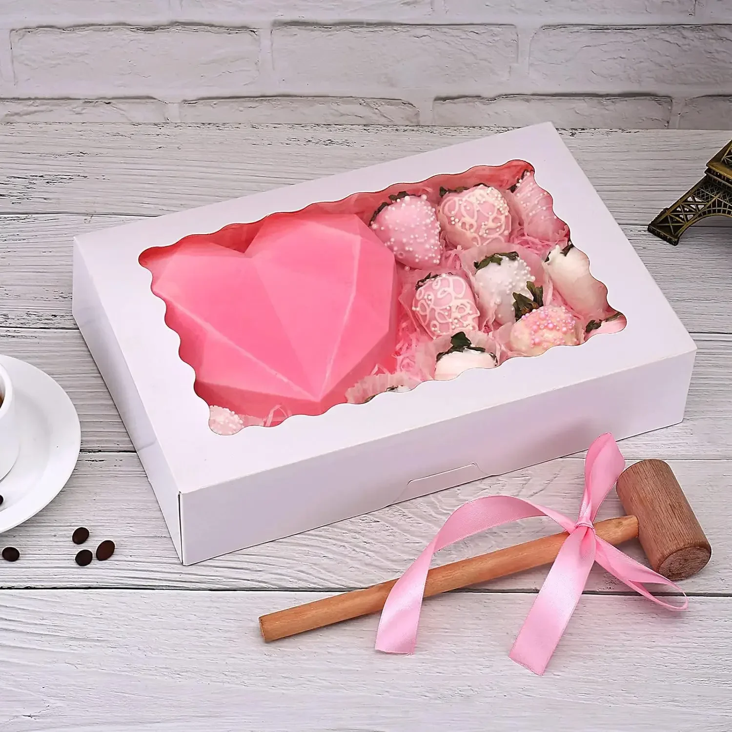 Multi Bakery Boxes with Window, Cookie Boxes, Auto-Popup Treat Boxes for Pies, Muffins, Donuts and Pastries,Gift for Mom(White)
Multi Bakery Boxes with Window, Cookie Boxes, Auto-Popup Treat Boxes for Pies, Muffins, Donuts and Pastries,Gift for Mom(White)