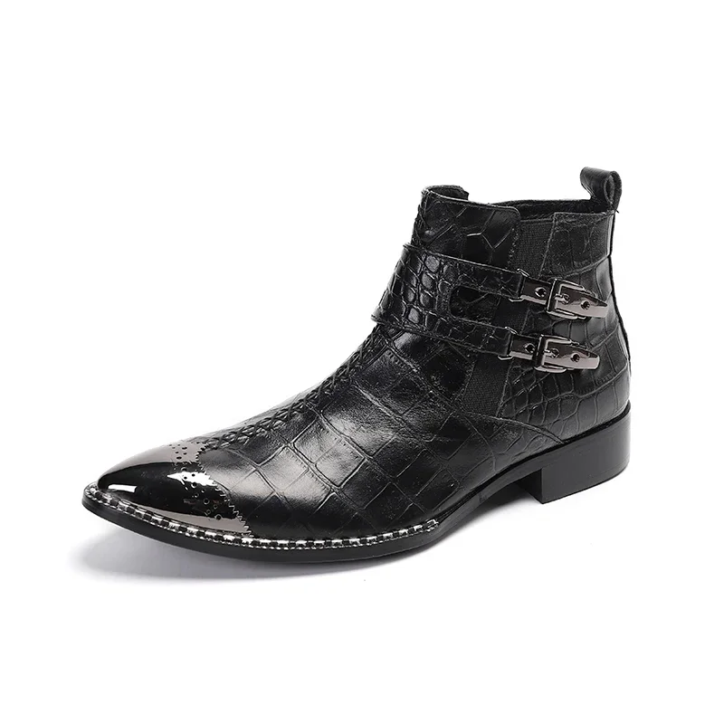 British Style Pointed Toe Black Business Office Shoes Plus Size Classic Short Boots Original Cow Leather Male Work Casual Boots
British Style Pointed Toe Black Business Office Shoes Plus Size Classic Short Boots Original Cow Leather Male Work Casual Boots